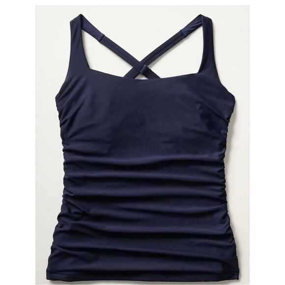 Athleta‎ Square Neck Bra Cup Tankini Sz 34B/C in Black NEW - Picture 3 of 8